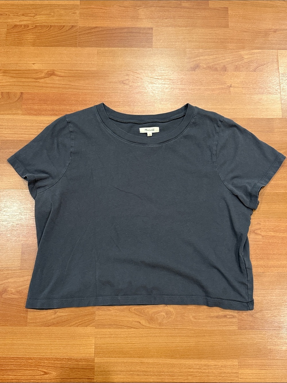Madewell Dark Gray Boxy Crop Tshirt